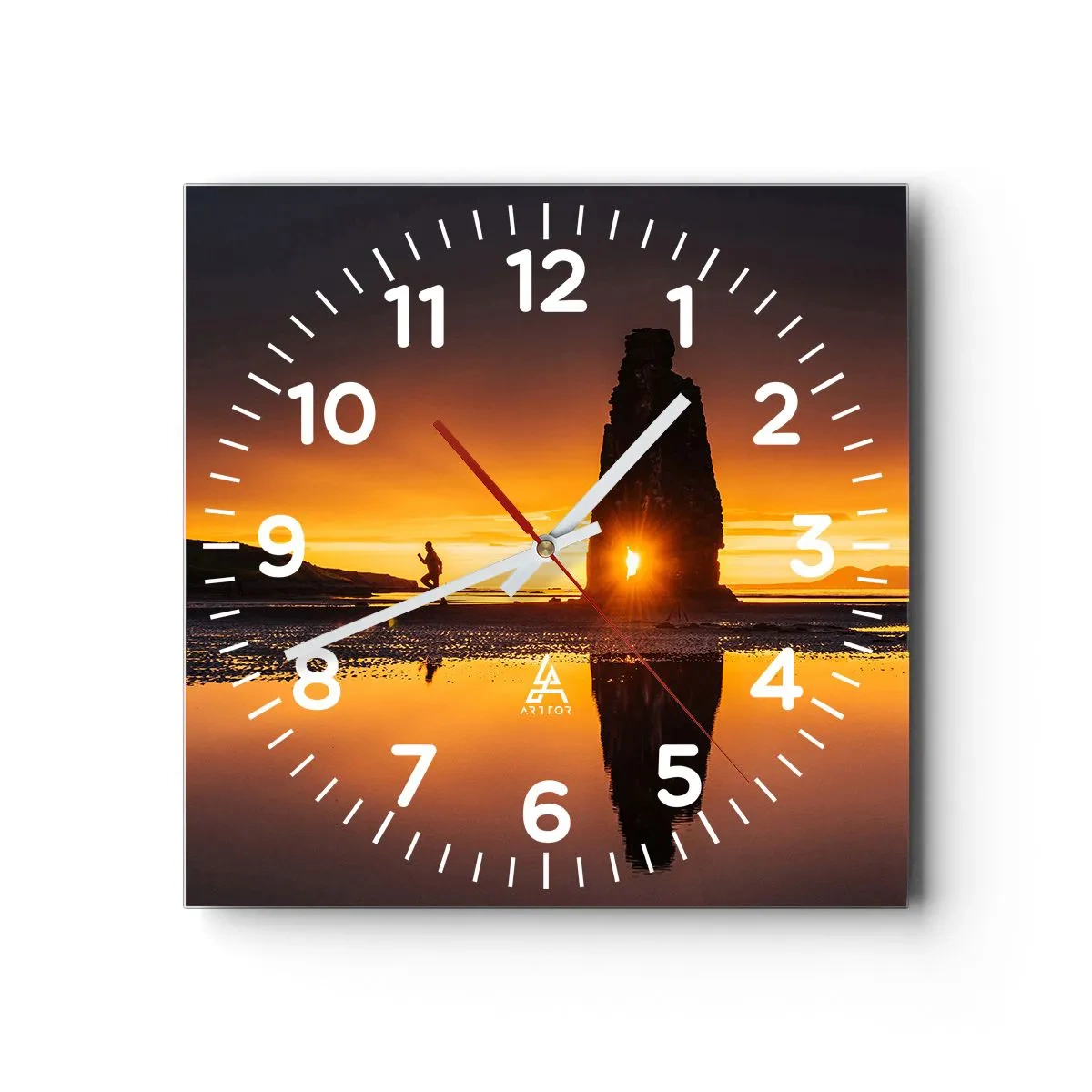 Väggklocka - Klocka på glas - Bara du och naturen - 40x40 cm