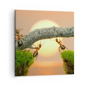 Canvastavla - Bild på duk - Glatt, gemensamt arbete - 60x60 cm