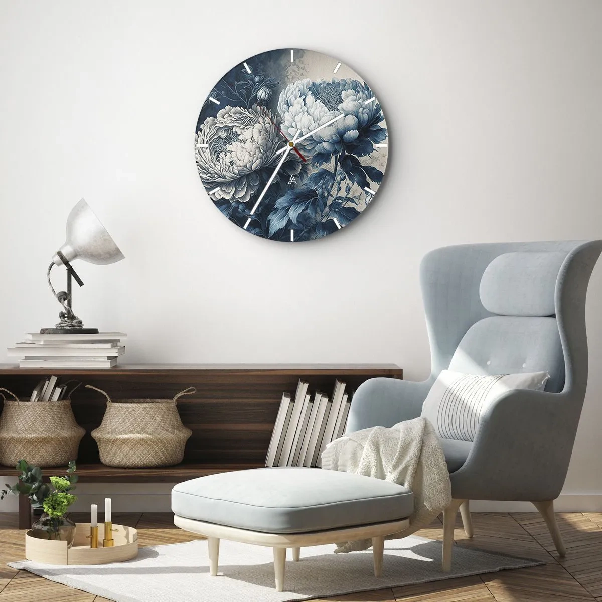 Väggklocka - Klocka på glas - Ett väl matchat par - 40x40 cm