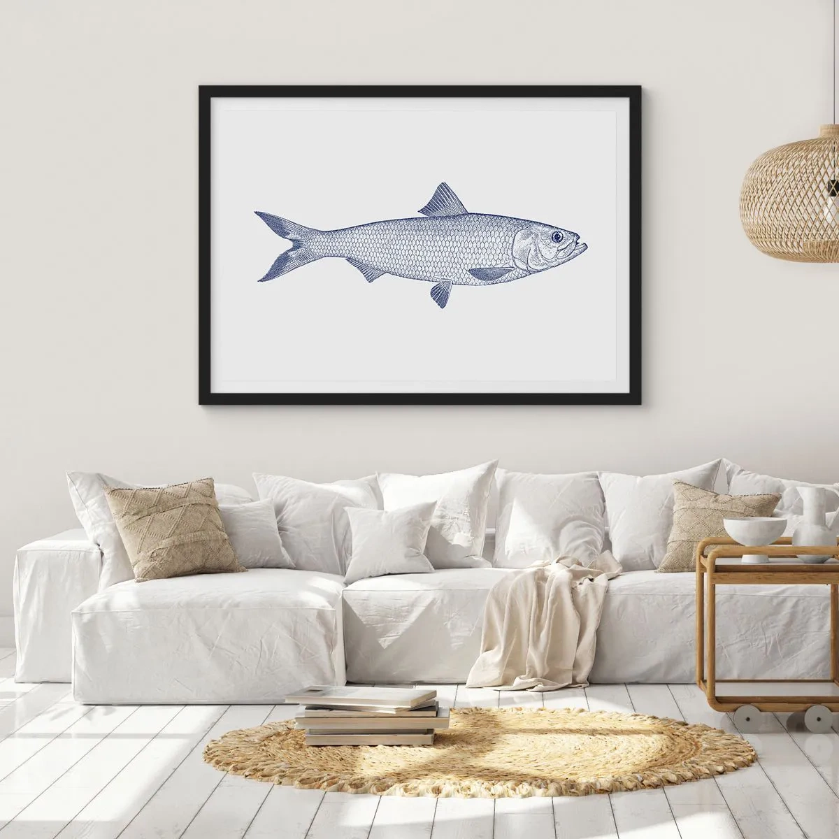 Affisch i svart ram - Hälsningar från de nordliga haven - 70x50 cm