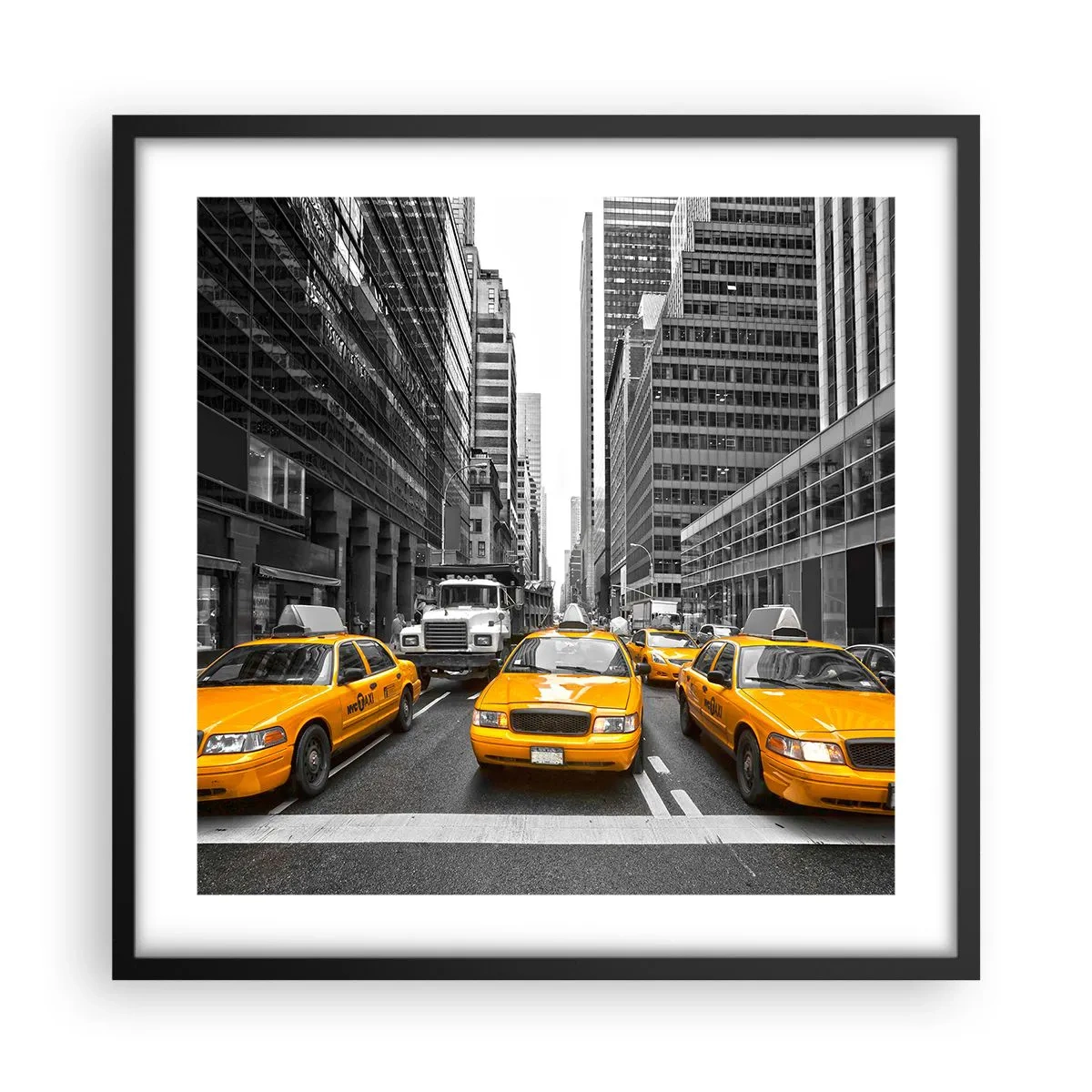 Affisch i svart ram - Vi färgar denna stad - 50x50 cm