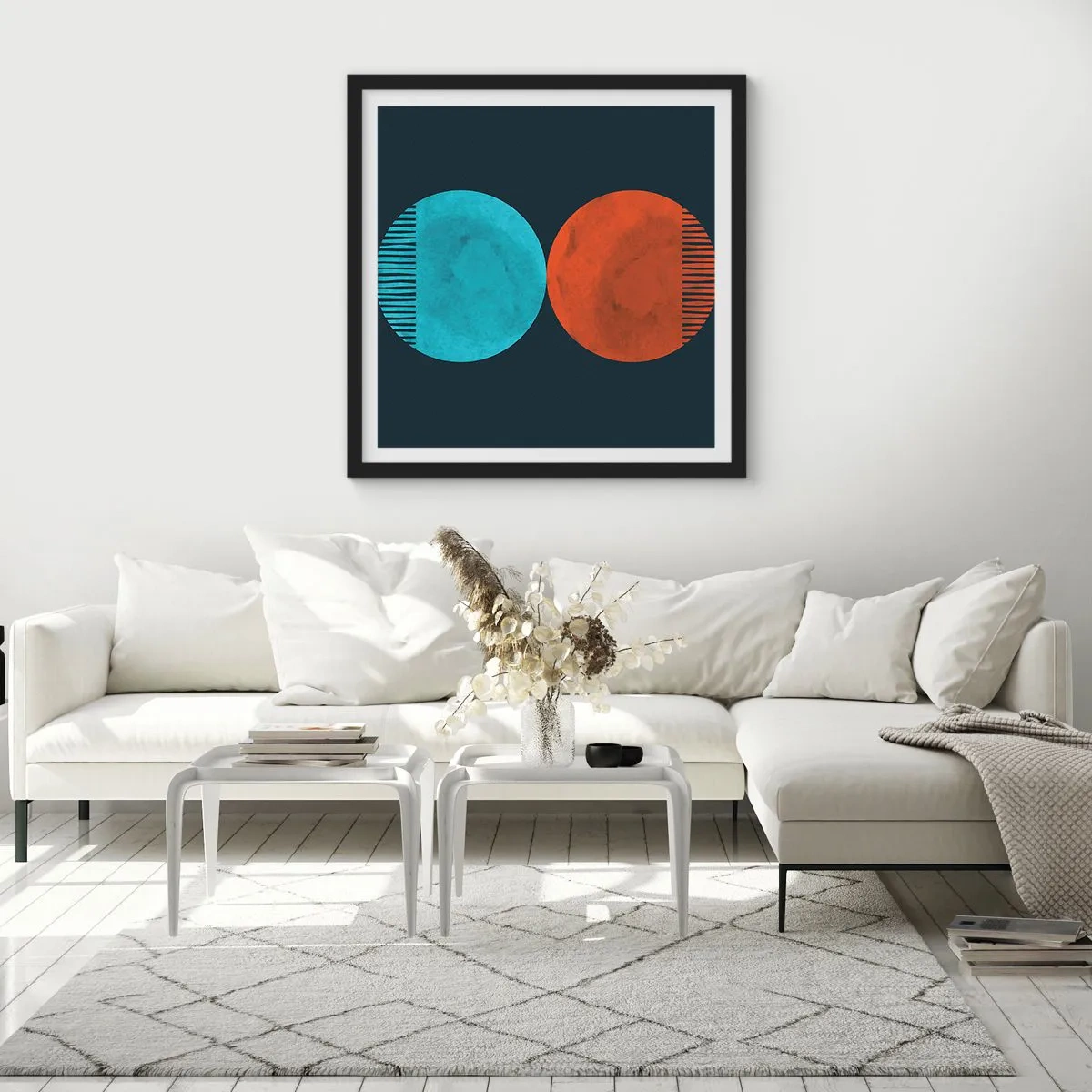 Affisch i svart ram - Endast geometri? - 50x50 cm