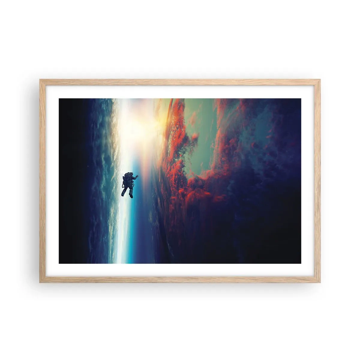 Affisch i ram av ljusek - Stå emot universumet - 70x50 cm