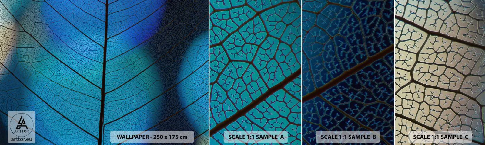 Fototapet Prov Standard Eco - Invecklad konstruktion - Blad, Natur, Växt - 100x30 cm