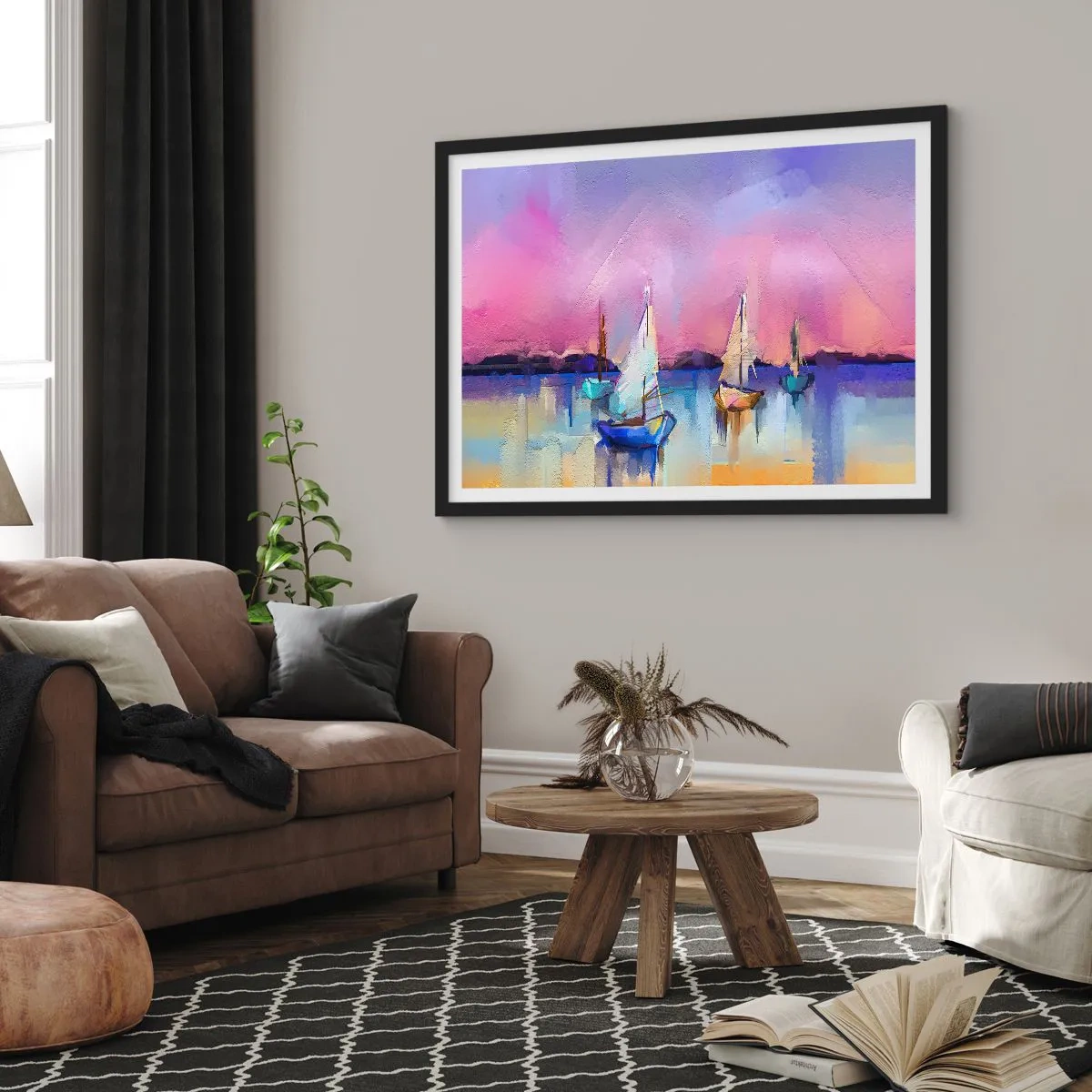 Affisch i svart ram - Riktning: öppet vatten - 70x50 cm
