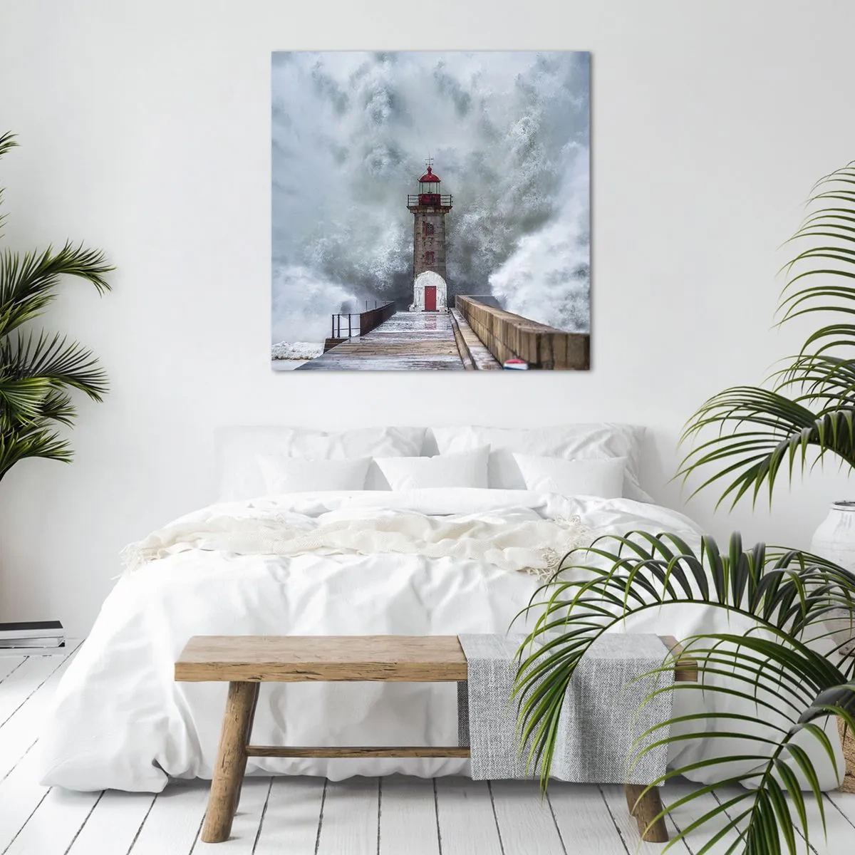 Canvastavla - Bild på duk - Vattnets vrål, vindens skrik  - 40x40 cm