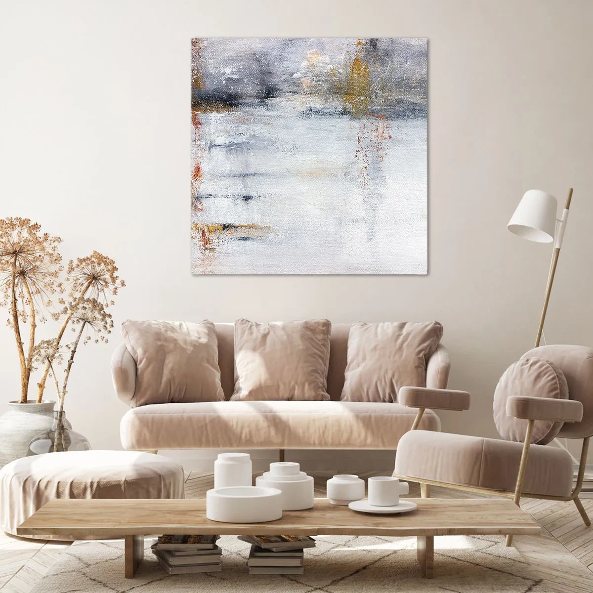 Canvastavla - Bild på duk - Bakom luftridån - 70x70 cm