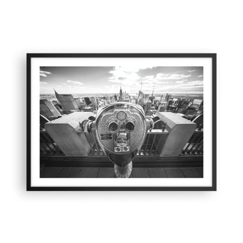 Affisch i svart ram - Stad över städerna - 70x50 cm