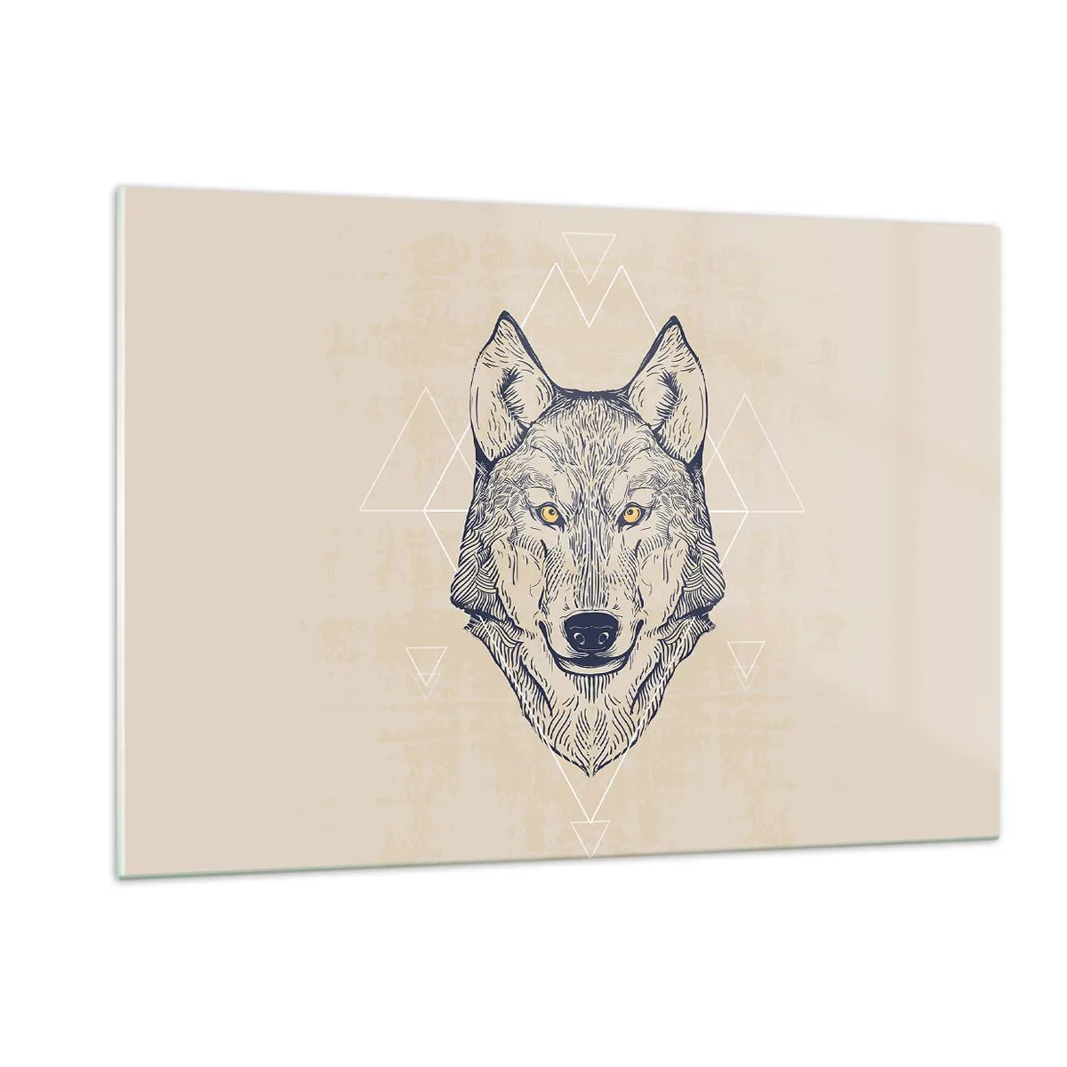 Glastavla - Bild på glas - Alfa med genomborrande blick - 120x80 cm