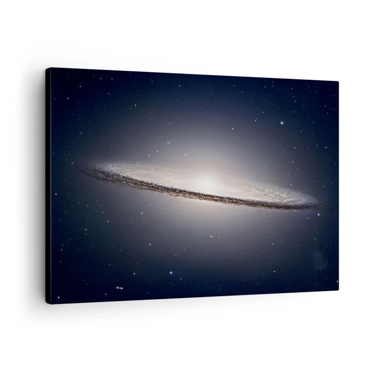 Canvastavla - Bild på duk - En spiralgalax mot bakgrund av stjärnklar rymd - 70x50cm - En gång i en galax långt, långt borta.... - Modern väggdekoration för vardagsrum och sovrum ARTTOR