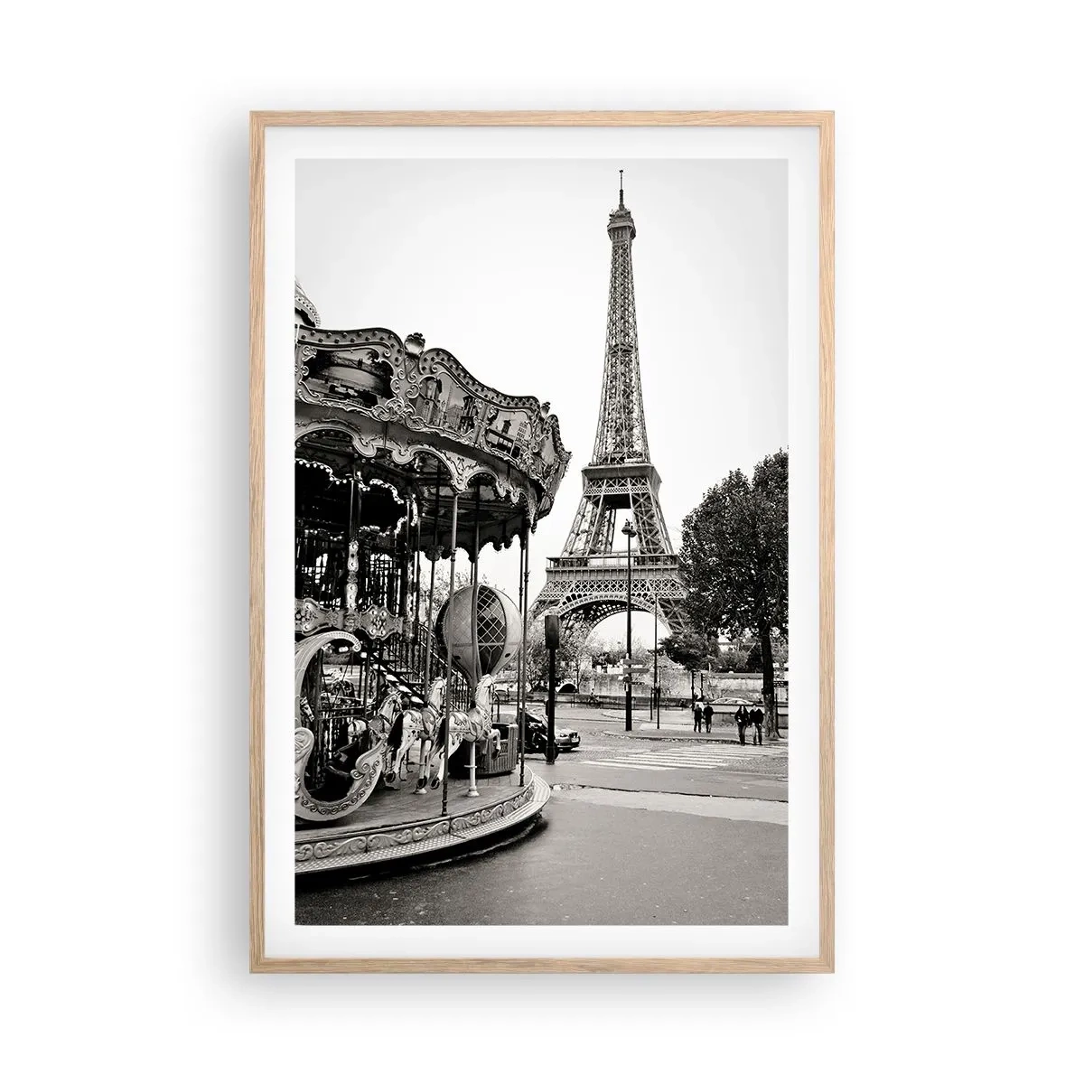 Affisch i ram av ljusek - Nöje endast i Paris - 61x91 cm