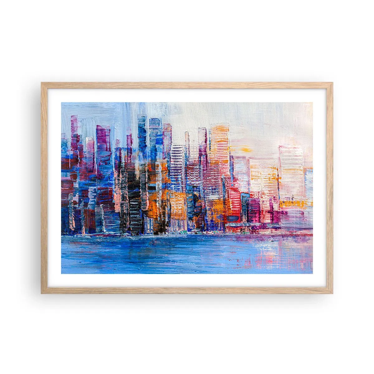 Affisch i ram av ljusek - En glädjefylld metropol - 70x50 cm