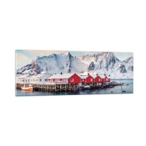 Glastavla - Bild på glas - Nordligt gömställe - 90x30 cm