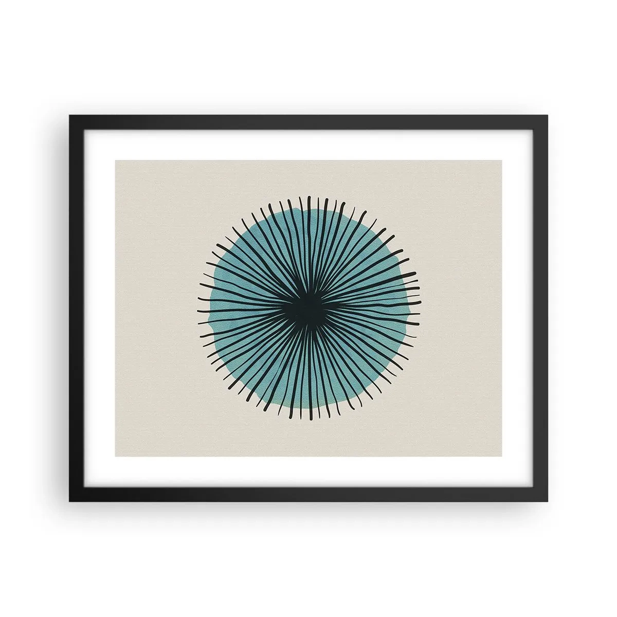 Affisch i svart ram - Radier mot blått - 50x40 cm