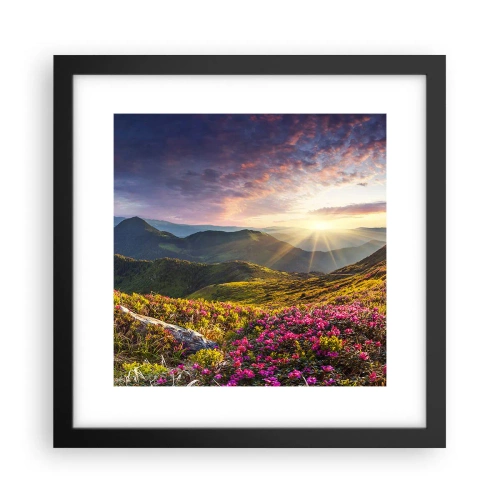 Affisch i svart ram - Fjällmorgonens fräschhet - 30x30 cm