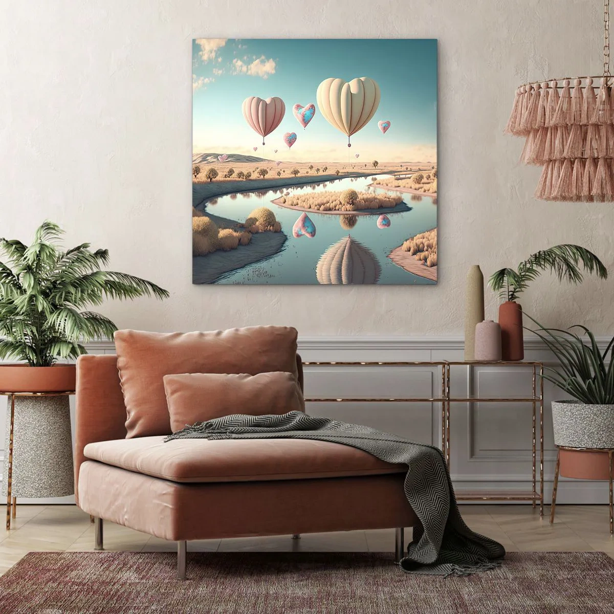 Canvastavla - Bild på duk - Kärleken låter dig sväva - 40x40 cm