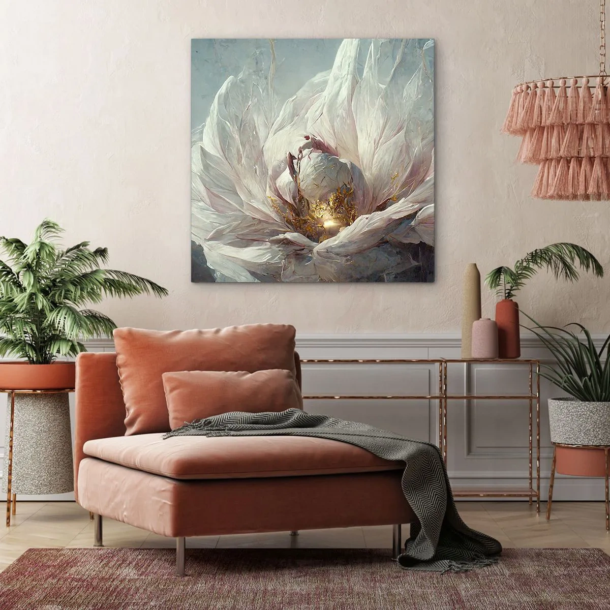 Canvastavla - Bild på duk - Blommar en gång på hundra år - 40x40 cm