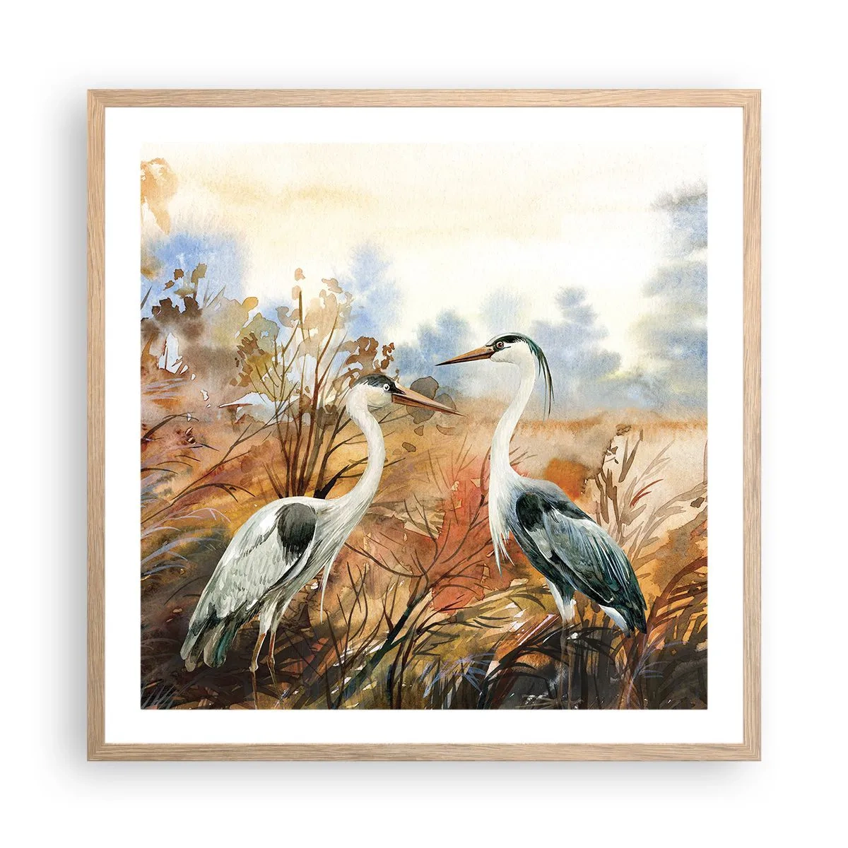 Affisch i ram av ljusek - Vart ska vi på hösten? - 60x60 cm