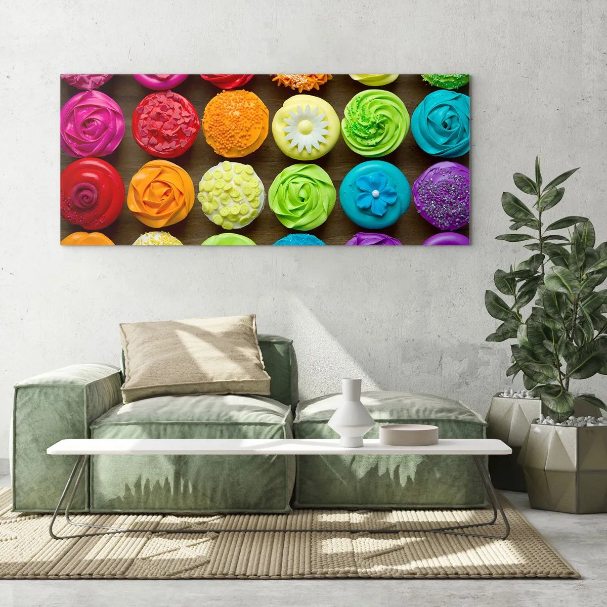 Glastavla - Bild på glas - Alla olika - alla goda - 140x50 cm