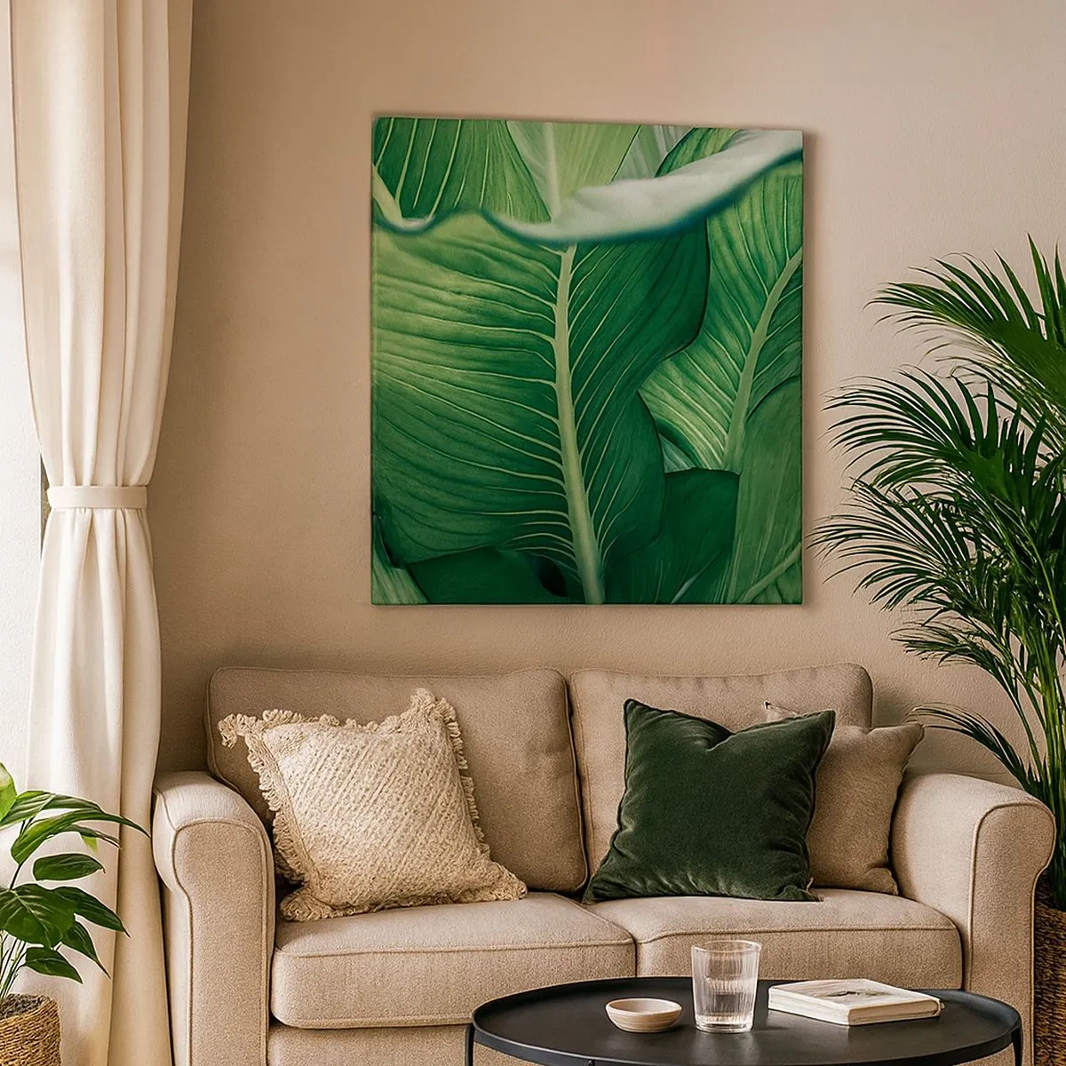 Canvastavla - Bild på duk - Livet intensivt grönt - 30x30 cm