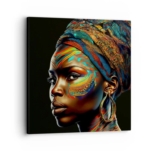 Canvastavla - Bild på duk - Afrikansk drottning - 30x30 cm