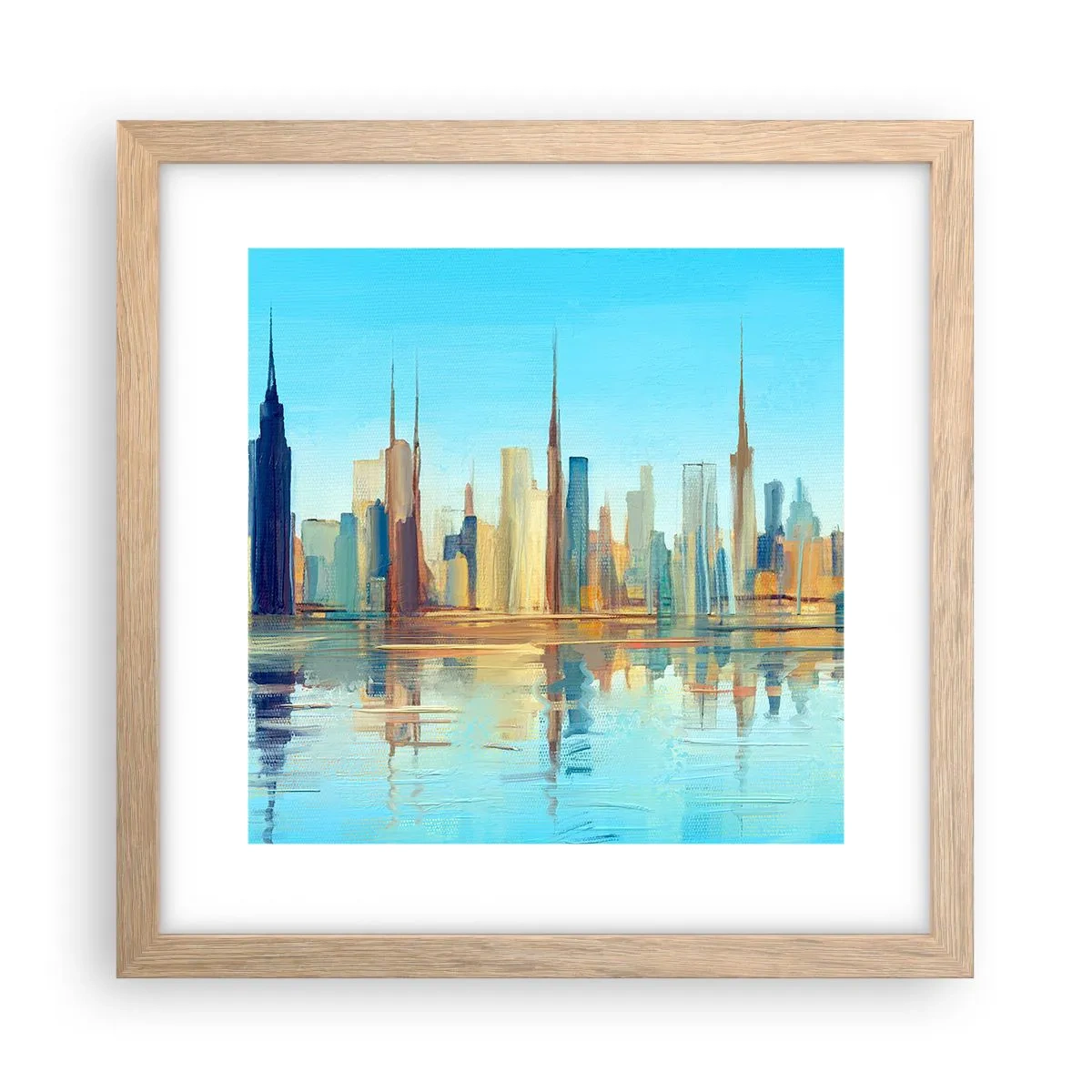 Affisch i ram av ljusek - Solig metropol - 30x30 cm