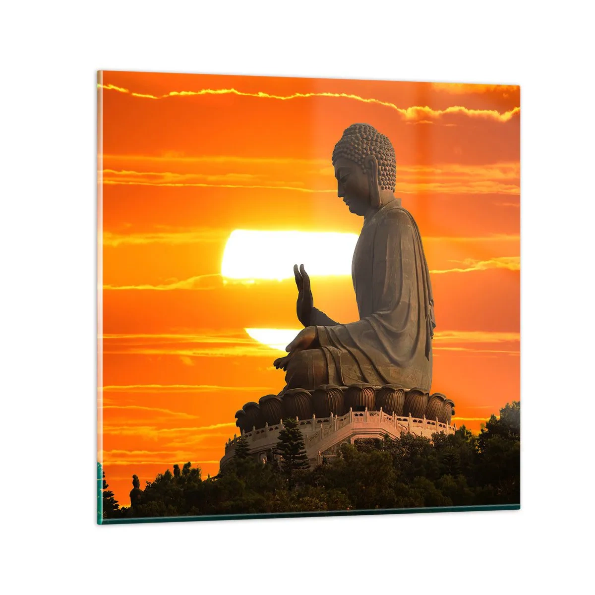 Glastavla - Bild på glas - Utan rädsla för världen - 70x70 cm