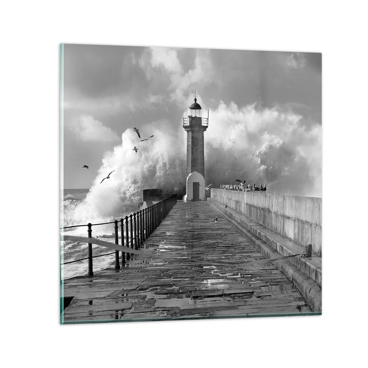 Glastavla - Bild på glas - Orädd - 60x60 cm