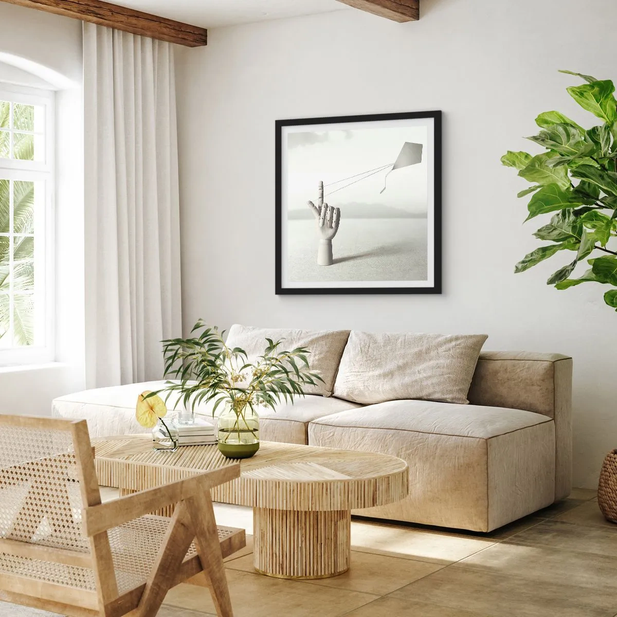 Affisch i svart ram - Test av styrka - 60x60 cm