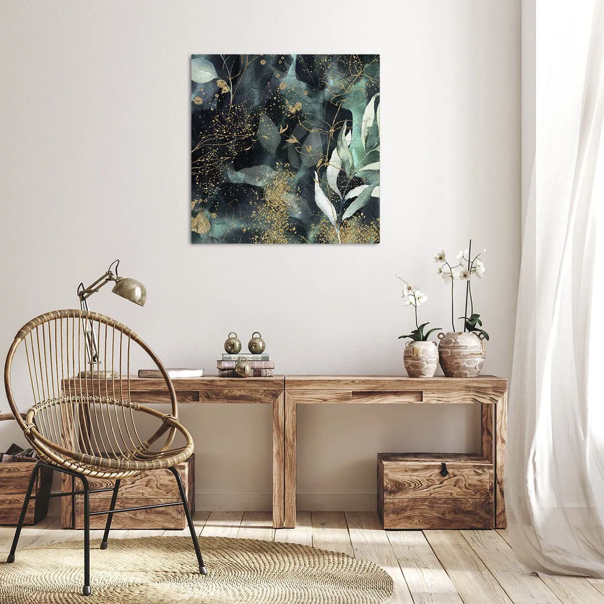 Canvastavla - Bild på duk - Förtrollad trädgård - 60x60 cm