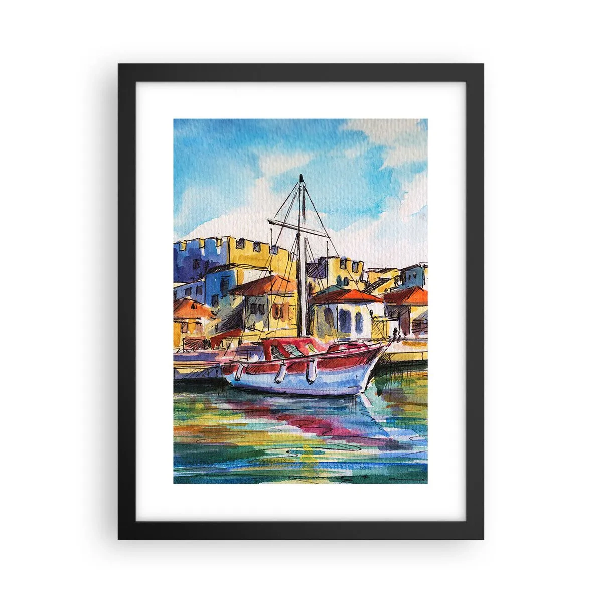 Affisch i svart ram - Regnbågseftermiddag - 30x40 cm