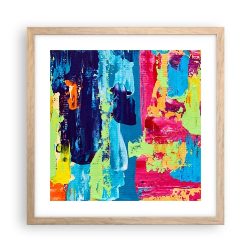 Affisch i ram av ljusek - Livet är skönt! - 40x40 cm