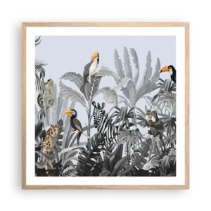 Affisch i ram av ljusek - Afrikansk saga - 60x60 cm