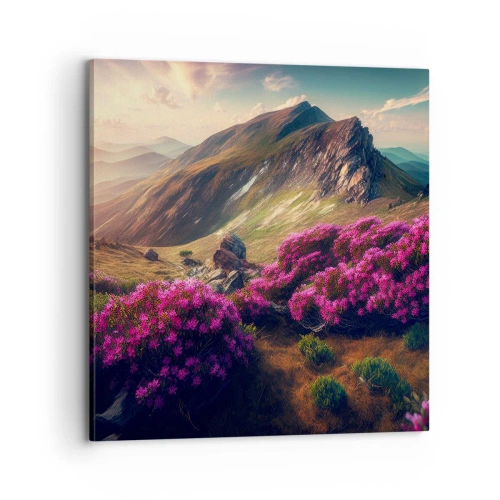 Canvastavla - Bild på duk - Sommar i fjällen - 70x70 cm