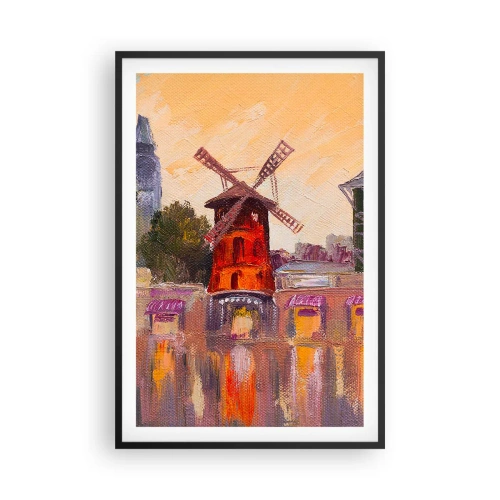 Affisch i svart ram - Ikoner av Paris – Moulin Rouge - 61x91 cm