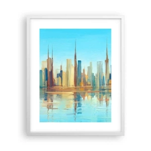 Affisch i vit ram - Solig metropol - 40x50 cm