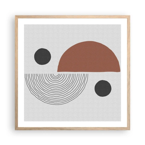 Affisch i ram av ljusek - Hjulets perfektion - 60x60 cm