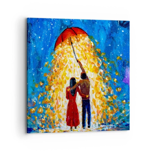 Canvastavla - Bild på duk - Magi på en regnig kväll? - 70x70 cm