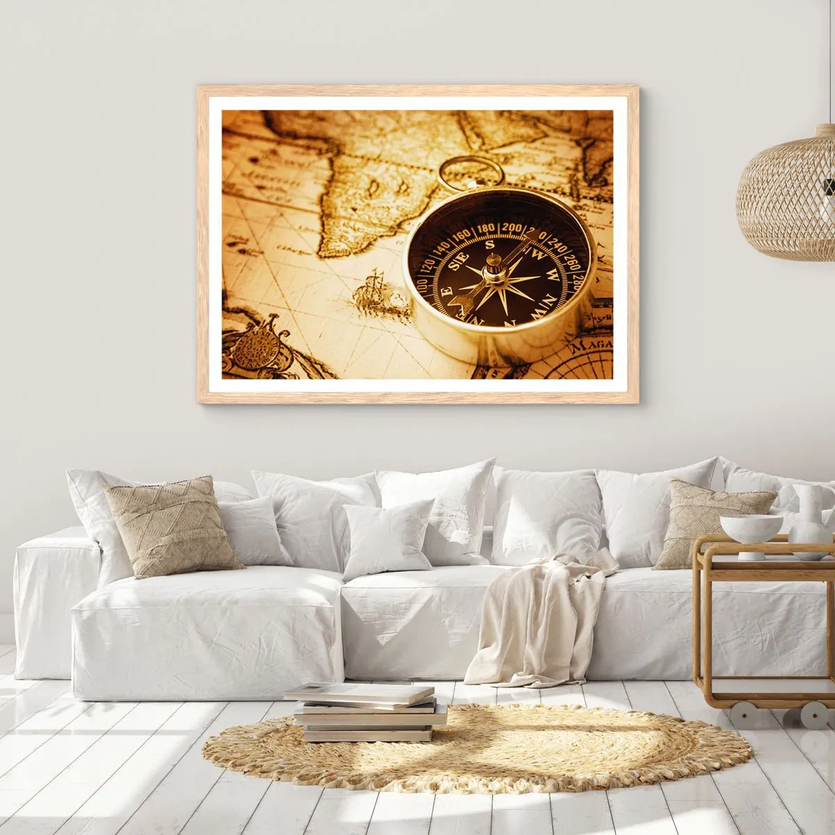 Affisch i ram av ljusek - Västerut eller österut? - 100x70 cm