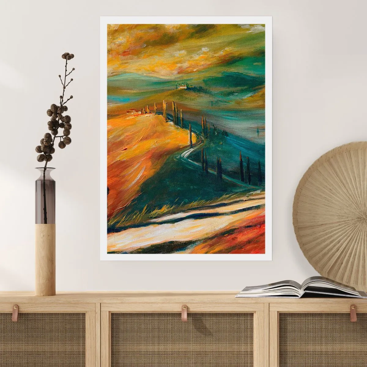 Affisch - Toskanskt landskap - 50x70 cm