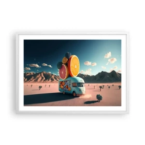 Affisch i vit ram - En smak av semester - 70x50 cm
