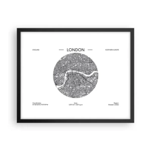 Affisch i svart ram - Londons anatomi - 50x40 cm