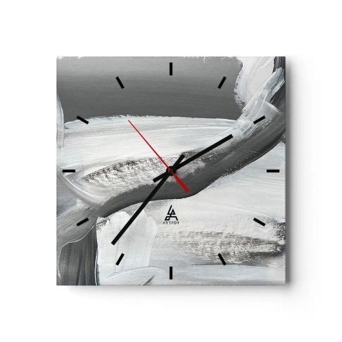 Väggklocka - Klocka på glas - Med bestämd rörelse - 40x40 cm