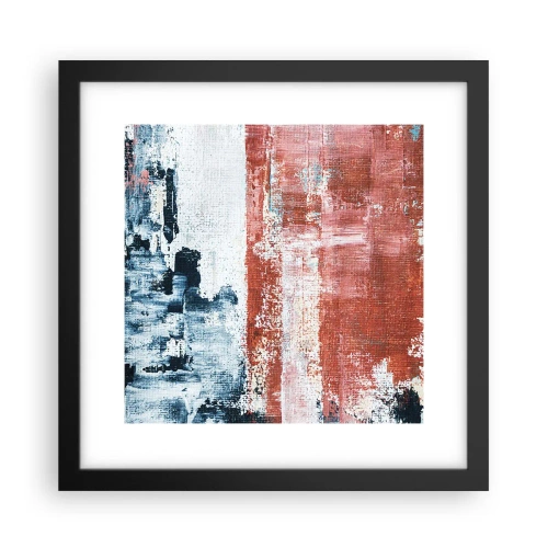 Affisch i svart ram - Abstrakt halvt om halvt - 30x30 cm