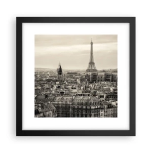 Affisch i svart ram - Över Paris tak - 30x30 cm