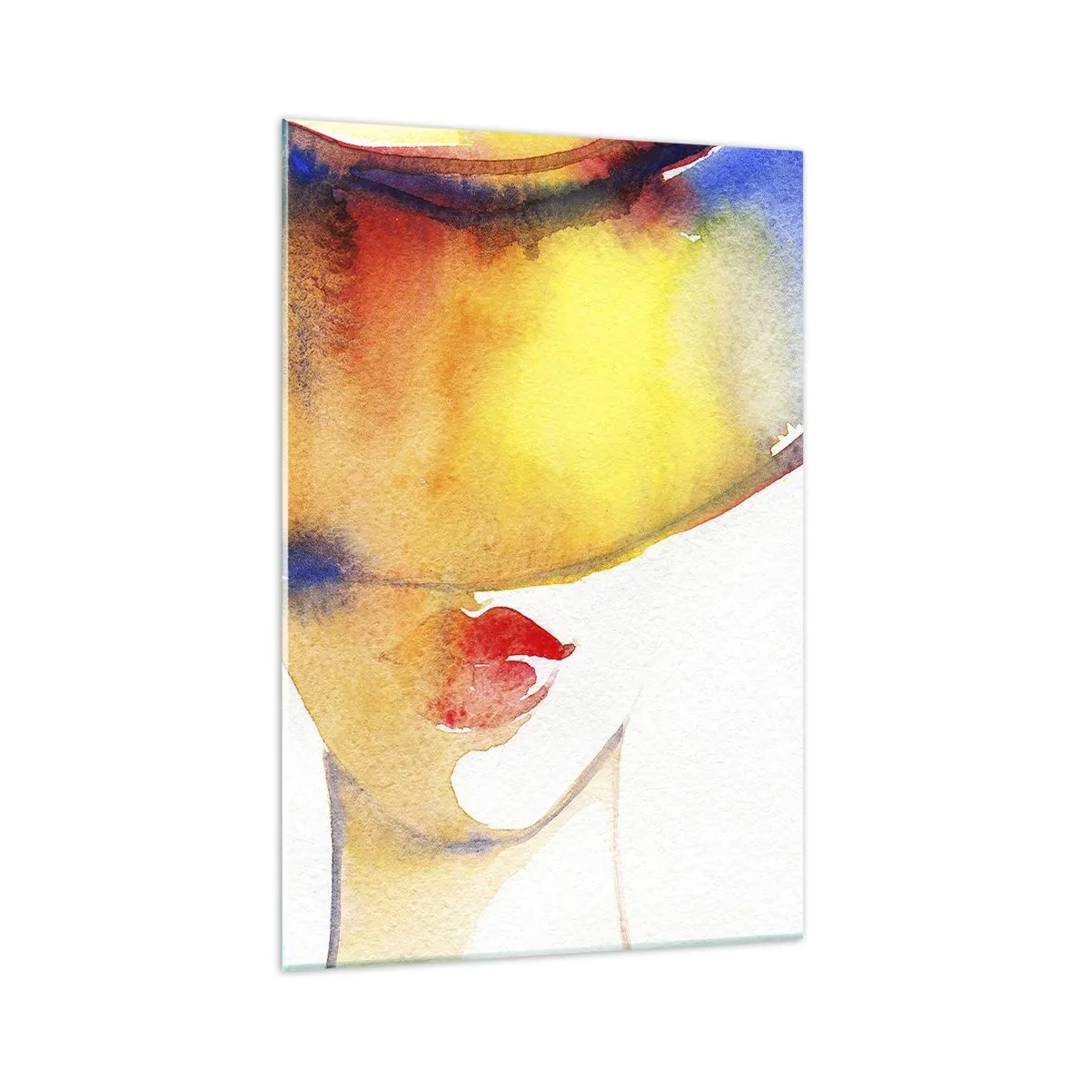 Glastavla - Bild på glas - Damporträtt    - 70x100 cm