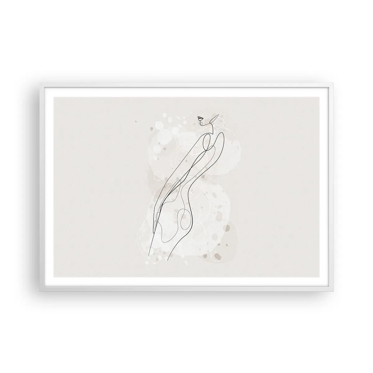 Affisch i vit ram - Blicken går vilse - 100x70 cm