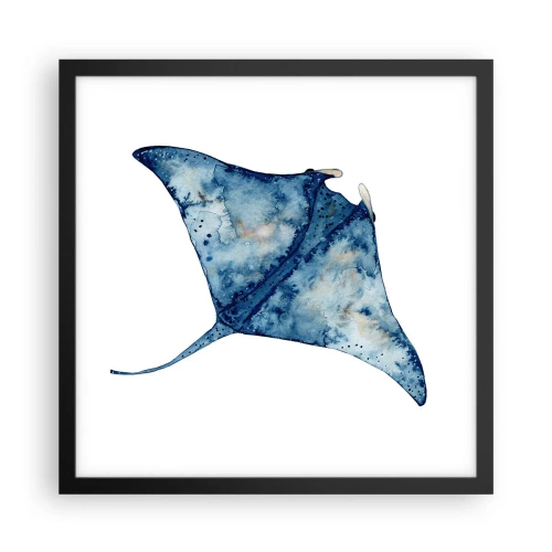 Affisch i svart ram - Liv i blått - 40x40 cm