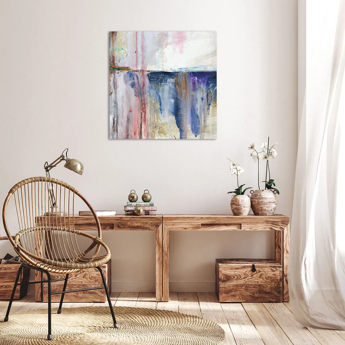 Canvastavla - Bild på duk - Färgrika intryck och associationer - 50x50 cm