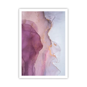 Affisch - Lila och violett vågor - 70x100 cm